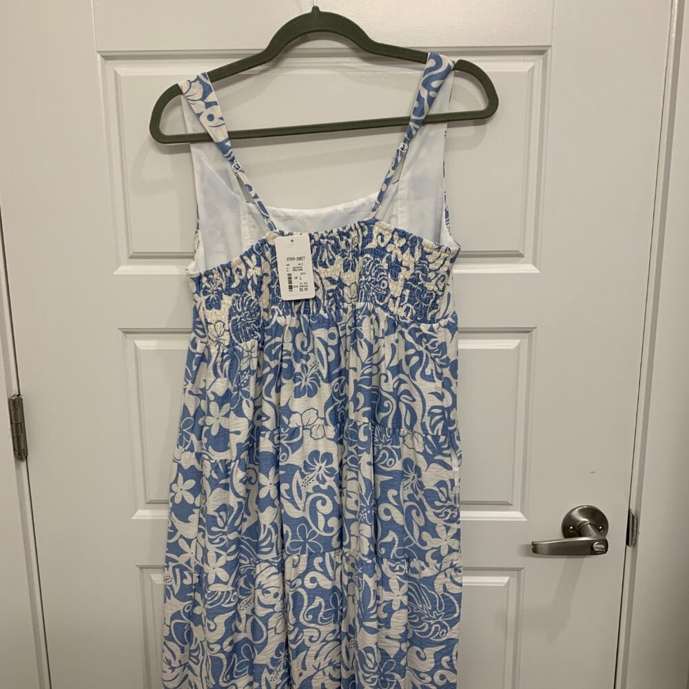 Blue & White Floral Tiered Sundress - NWT - Picture 2 of 4